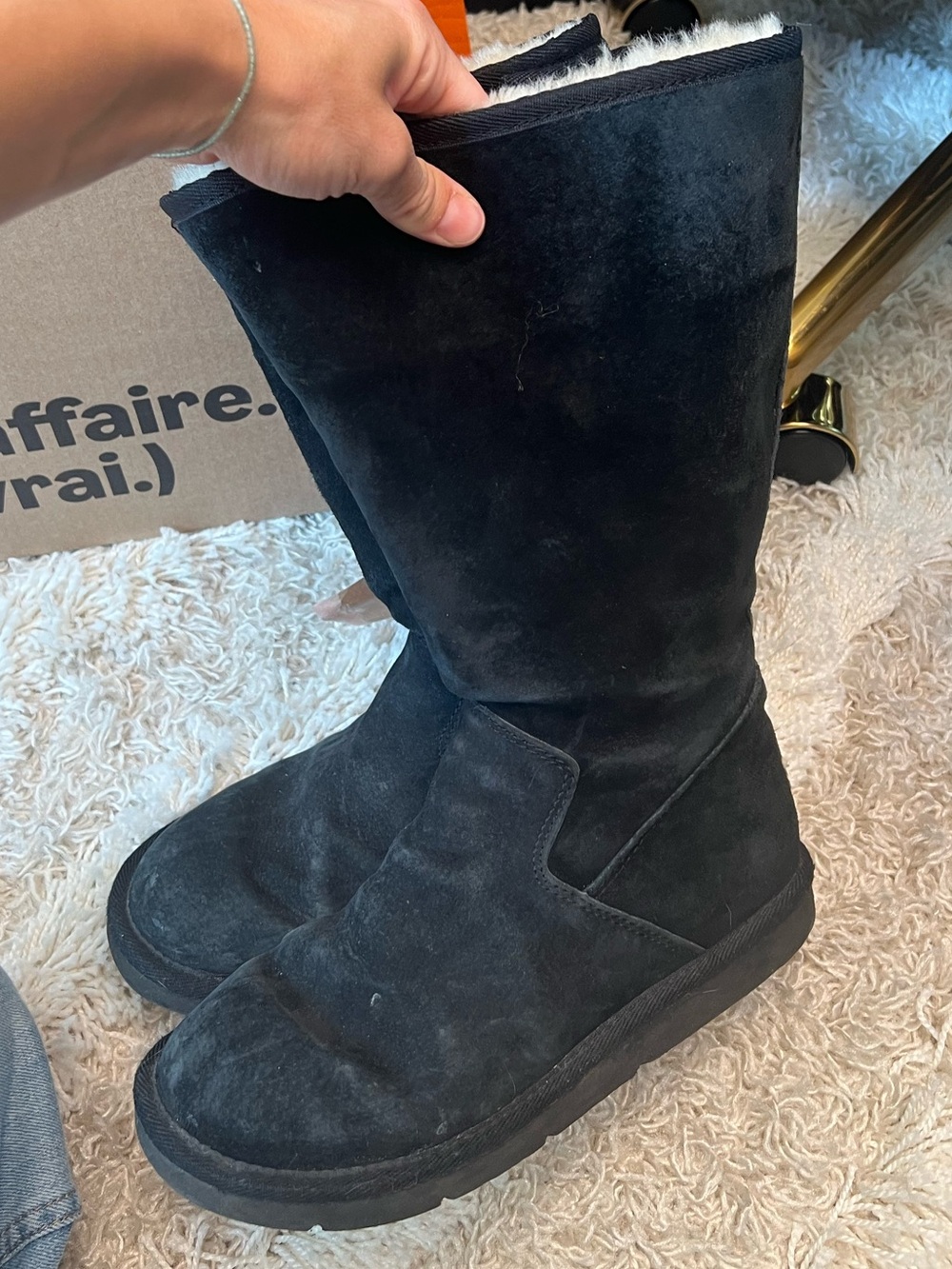 UGG Black Suede Tall Women's Boots